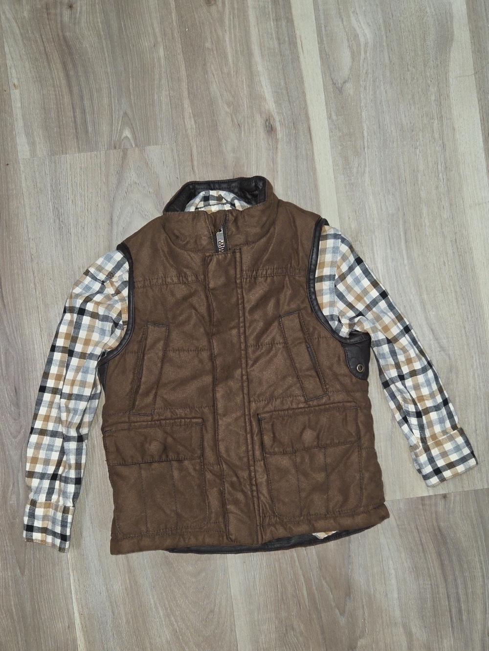 •Class Club• Toddler Boys Vest And Plaid Button Down Matching Set